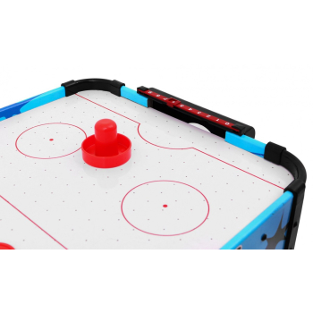 Cymbergaj dla dzieci Air Hockey Niebieski + Stół z płyty MDF + Dmuchawy powietrzne + Grzybki Krążki